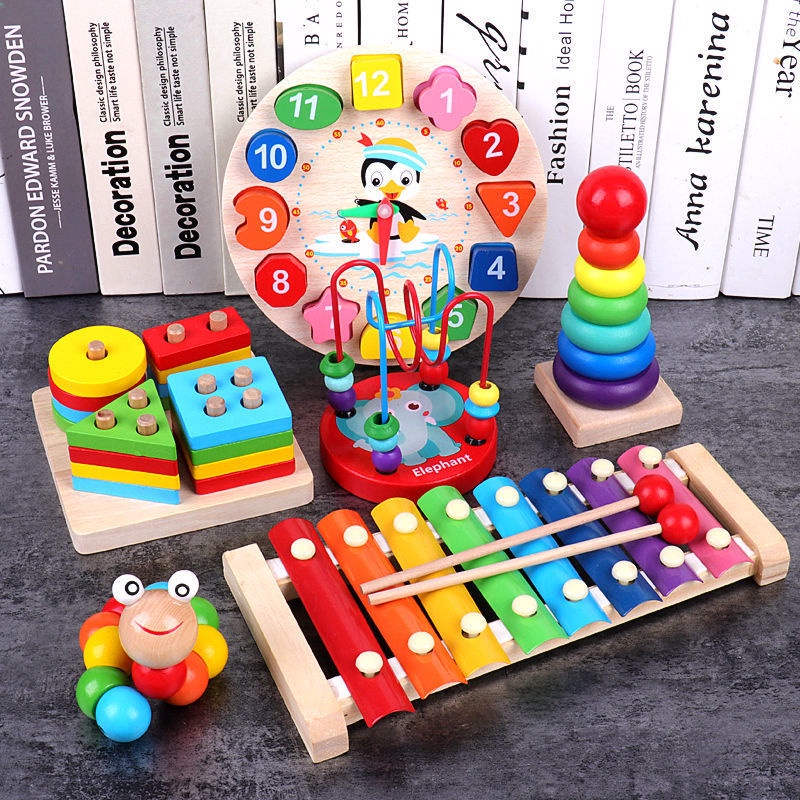 Đồ chơi giáo dục bằng gỗ cho trẻ em Khối xây dựng Montessori Đồ chơi học tập sớm cho bé