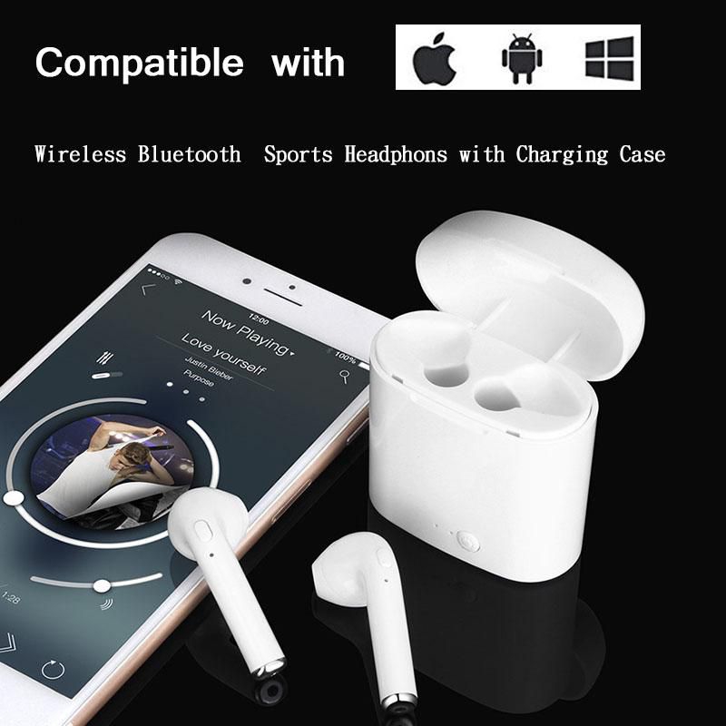 Tai nghe bluetooth không dây HBQ I7S TWS mini có hộp sạc tiện dụng