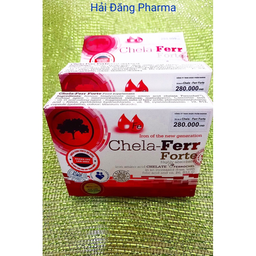 Chela ferr forte. Bổ sung sắt cho bà bầu, cho con bú, người thiếu máu, trước khi mang thai (Hàng chính hãng)
