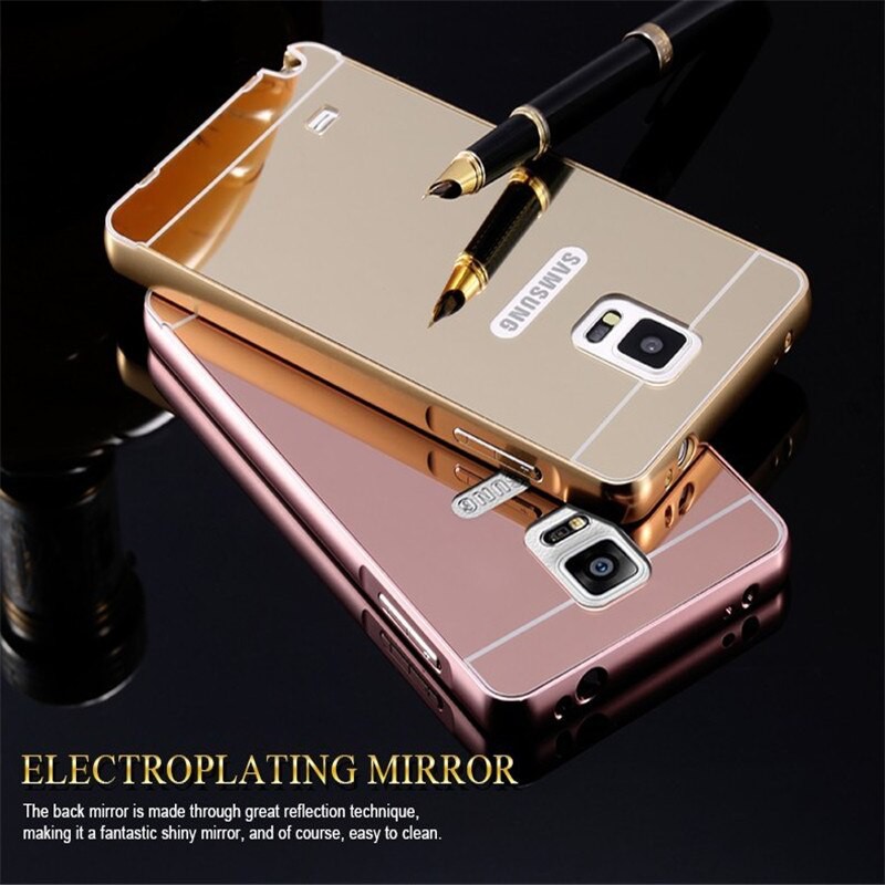 Ốp lưng Samsung Galaxy Note 4 tráng gương viền kim loại