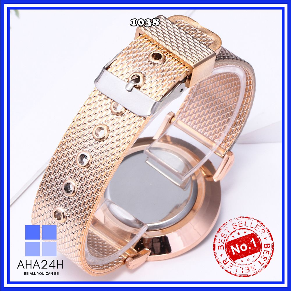 ĐỒNG HỒ NAM NỮ GENEVA DÂY LƯỚI PLATINUM AH1038