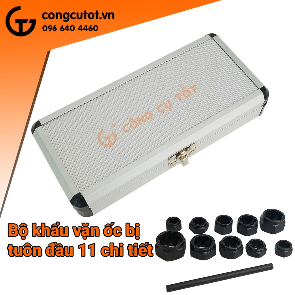 Bộ 11 khẩu vặn ốc bị tuôn đầu 9mm đến 19mm