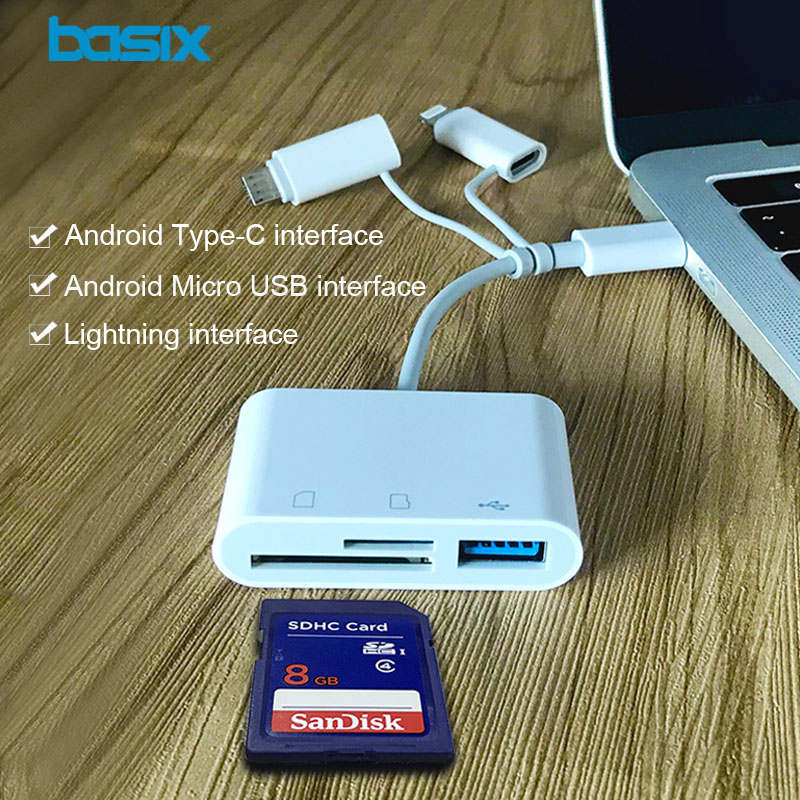 Đầu Đọc Thẻ Nhớ / Usb 3.0 / Otg / Type C / Tf Đa Năng Cho Iphone 12 / Air 3