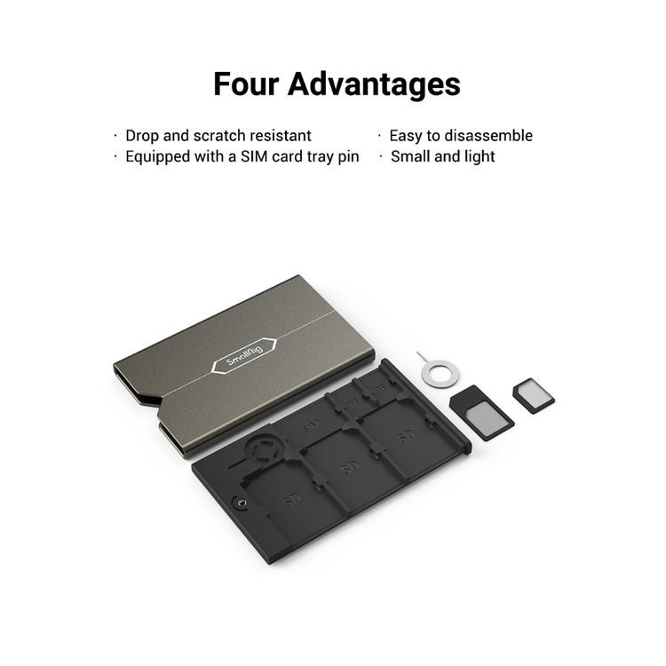 SMALLRIG Hộp Đựng Thẻ Nhớ Micro SD/Thẻ Nhớ Micro SD/SIM Tiện Dụng