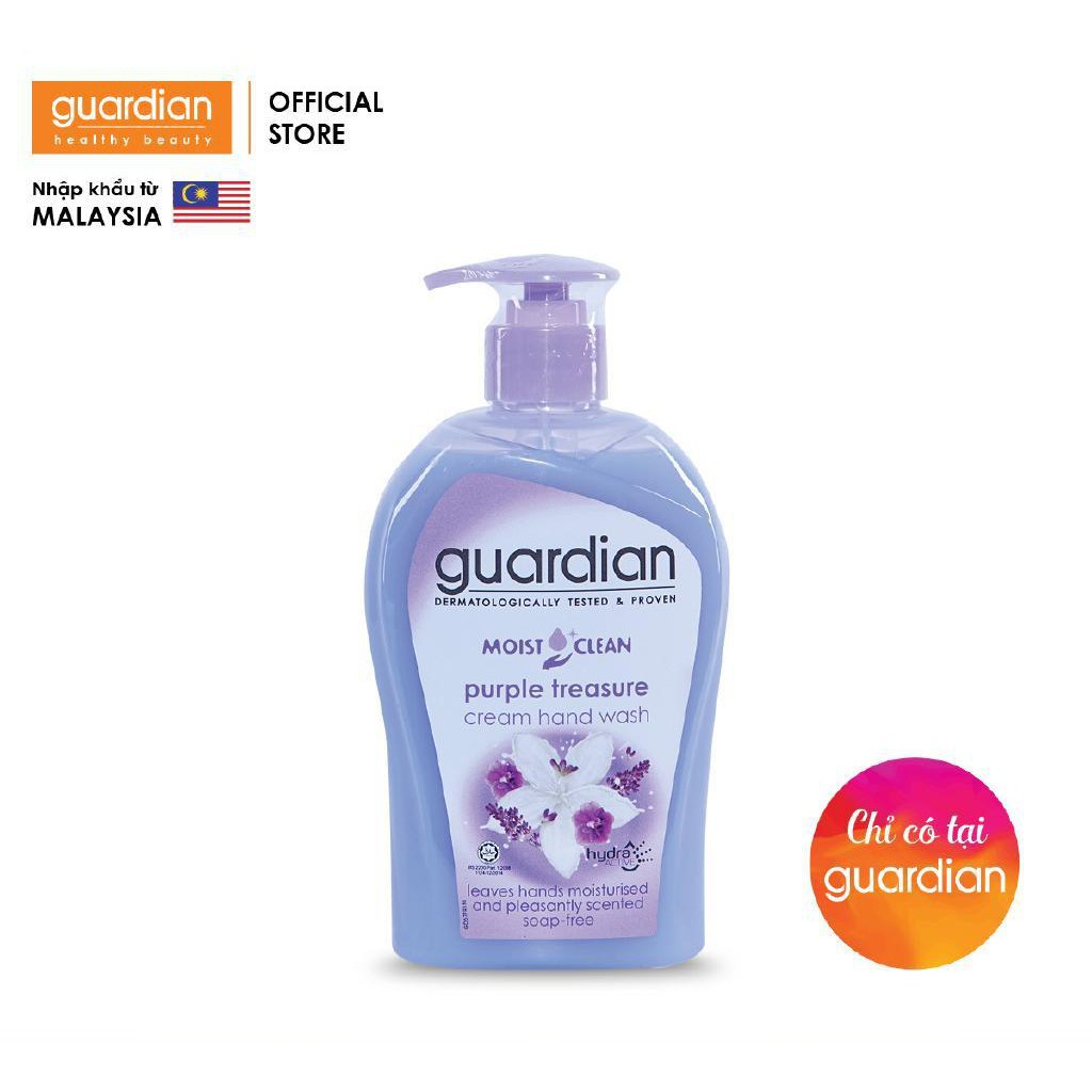 Kem rửa tay Guardian Moist Clean Purple Treasure cream hand wash 500ml