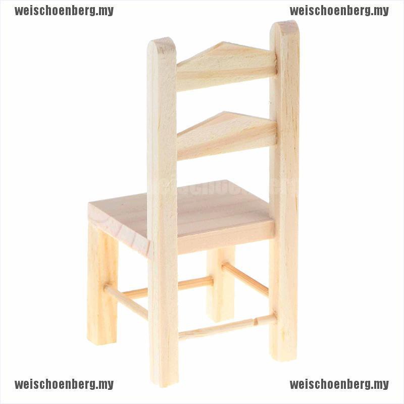 Mô Hình Ghế Gỗ Mini Tỉ Lệ 1: 12 Trang Trí Nhà Búp Bê