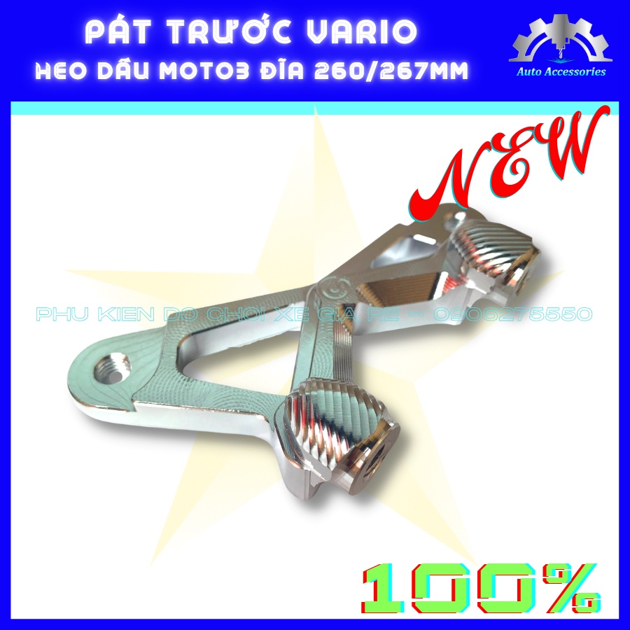 PÁT CNC - Pát Trước xe VARIO CLICK gắn Heo Dầu Trước Brcmbe Nissin CRG MOTO3 2piston đi đĩa size 260mm 267mm CNC sắc nét