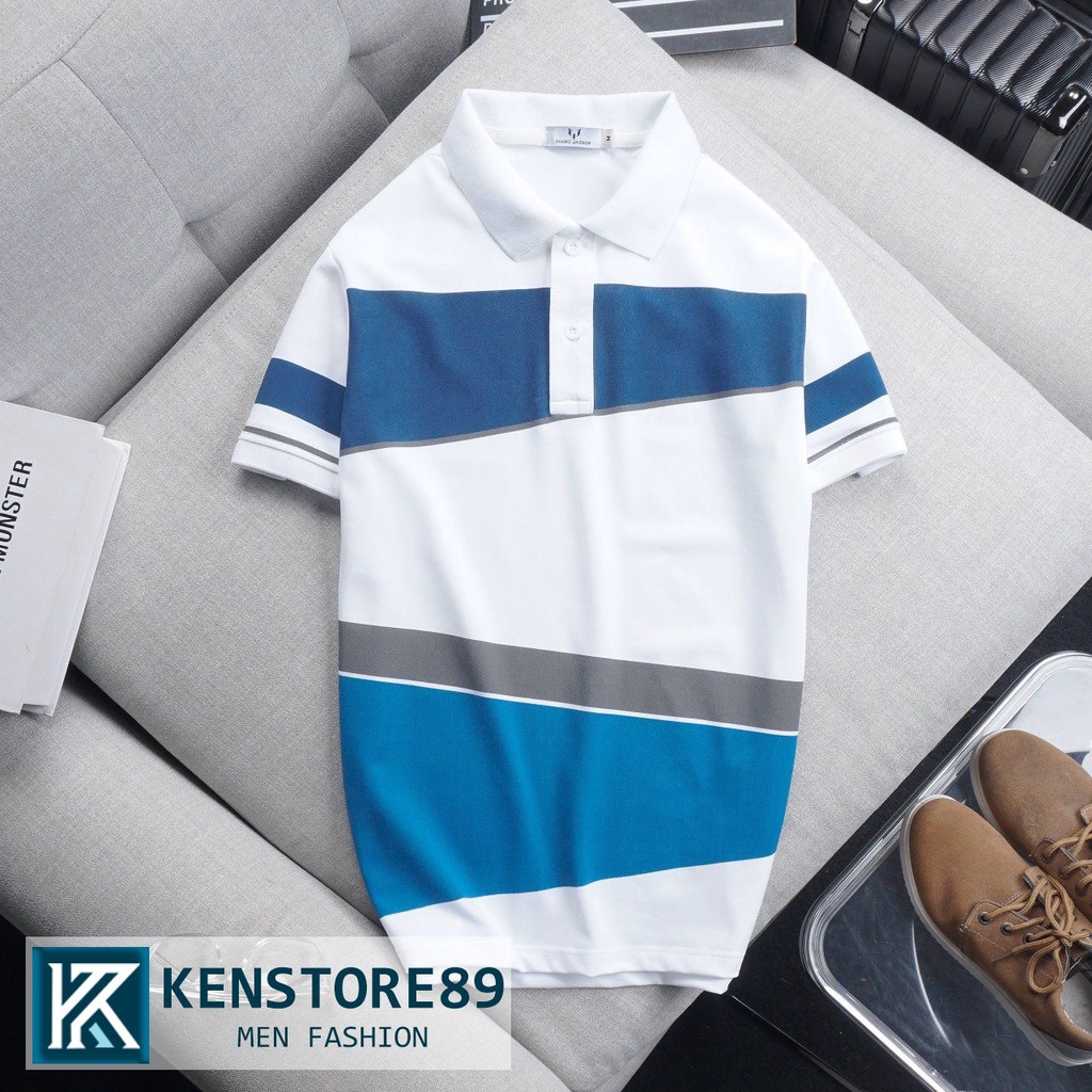 Áo thun nam polo có cổ MARC COLOR phối màu độc lạ vải cá sấu gai KENSTORE89 ATP153