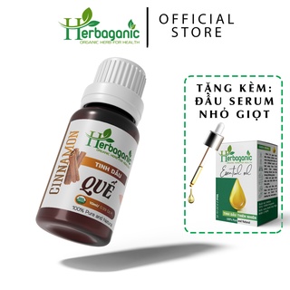 Tinh dầu Quế 10ml - Cinnamon Essential Oil, tinh dầu thiên nhiên xông phòng Herbaganic