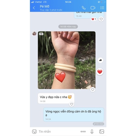 Vòng tay cặp xương mỹ nghệ 7 ly có feedback khách hàng