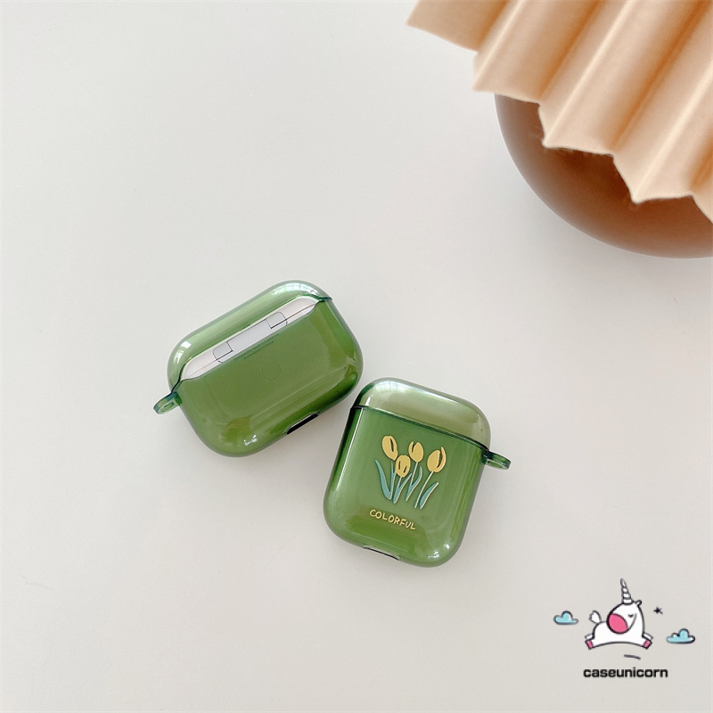 Vỏ đựng bảo vệ hộp sạc tai nghe hình hoa tulip thích hợp cho Airpods 1 / 2 Pro