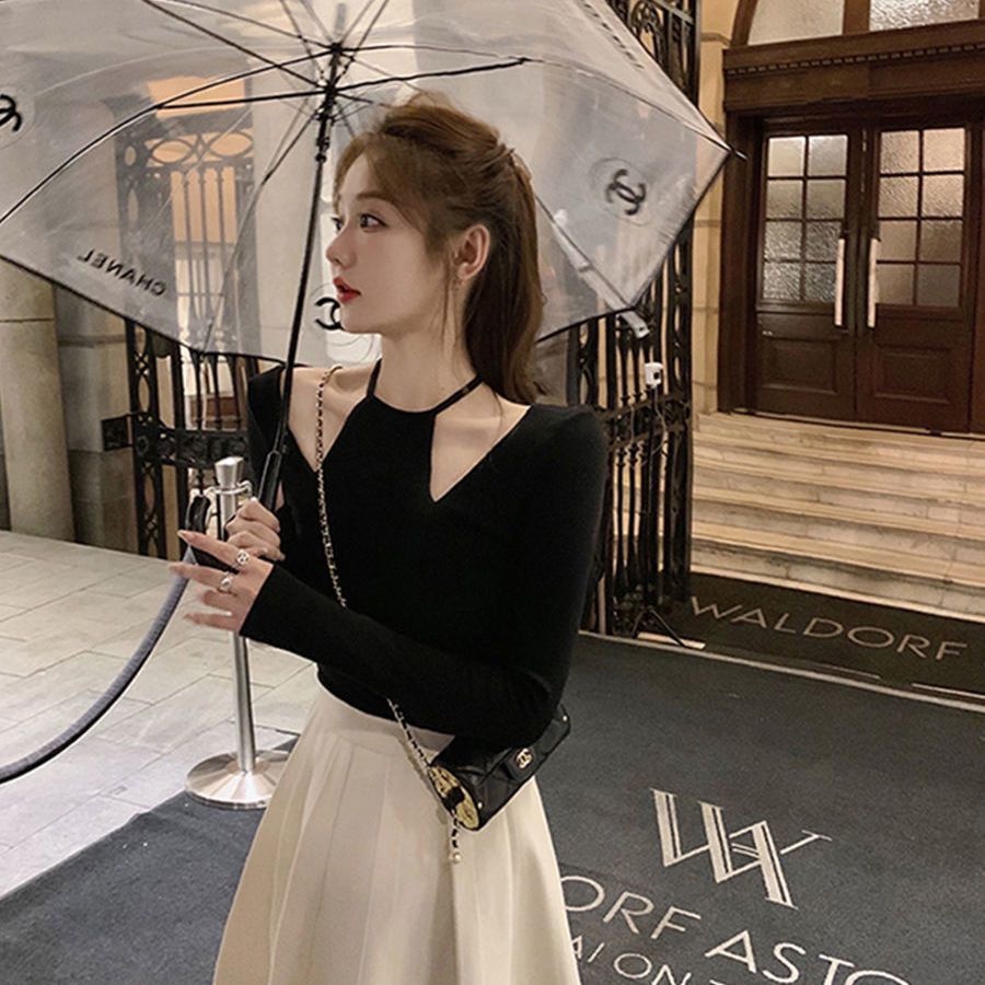 Happy-store ❤️ Áo mặc trong tay dài buộc cổ