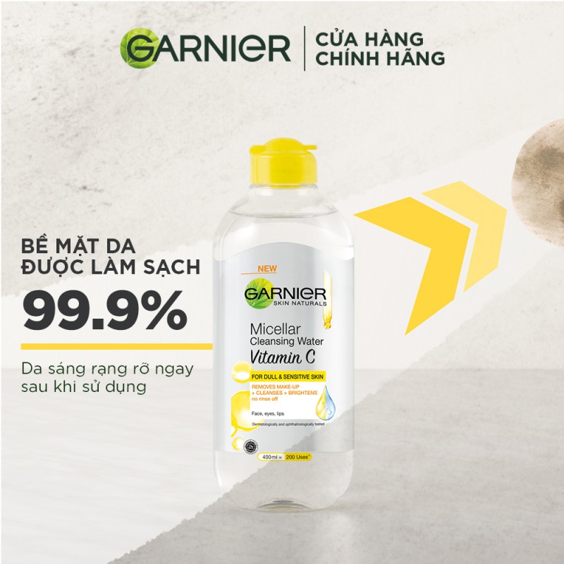 [Mã FMCGMALL -8% đơn 250K] Bộ đôi nước làm sạch và tẩy trang dưỡng sáng da Garnier Micellar Water Vitamin C 400ml | BigBuy360 - bigbuy360.vn