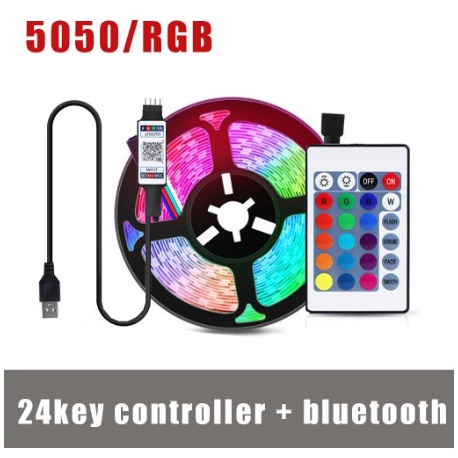 - Đèn Led RGB nháy theo điệu nhạc, điều khiển bluetooth, decor trang trí máy tính TV nhà cửa - 5 mét nguồn USB 5V