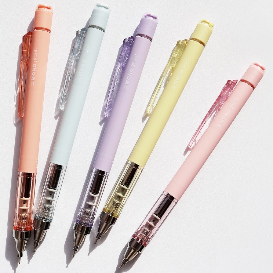 Bút chì bấm kim lắc đẩy ngòi Tombow Mono Graph Shaker Mechanical Pencil – 0.5mm – Pastel Sheer Pink