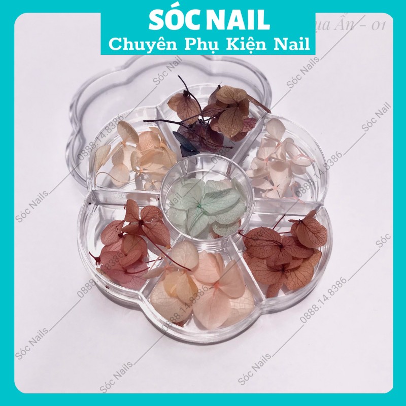 Hoa Khô Lụa Ẩn Móng Gel Nail Giá Rẻ,Hoa Trang Trí Móng Hàn Quốc 7 Màu
