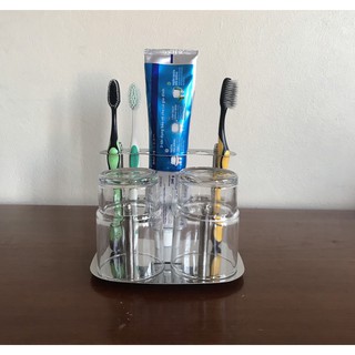 kệ để bàn chải,kem đánh răng và úp cốc(tặng 2 cốc thủy tinh)-(mã:K02)