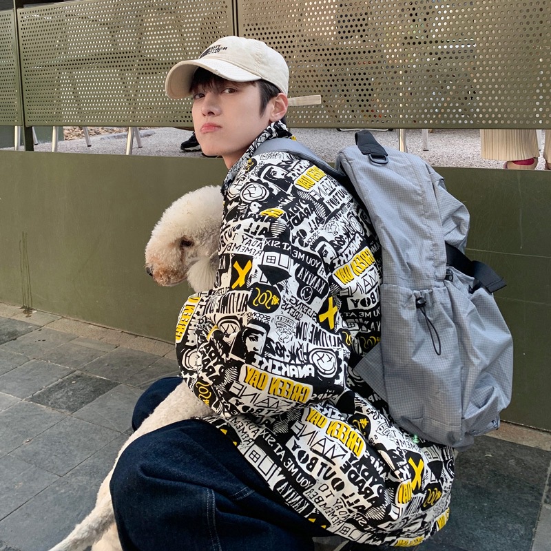Áo Khoác Hai Mặt Form Rộng Phong Cách Hip Hop Hong Kong Cho Nam