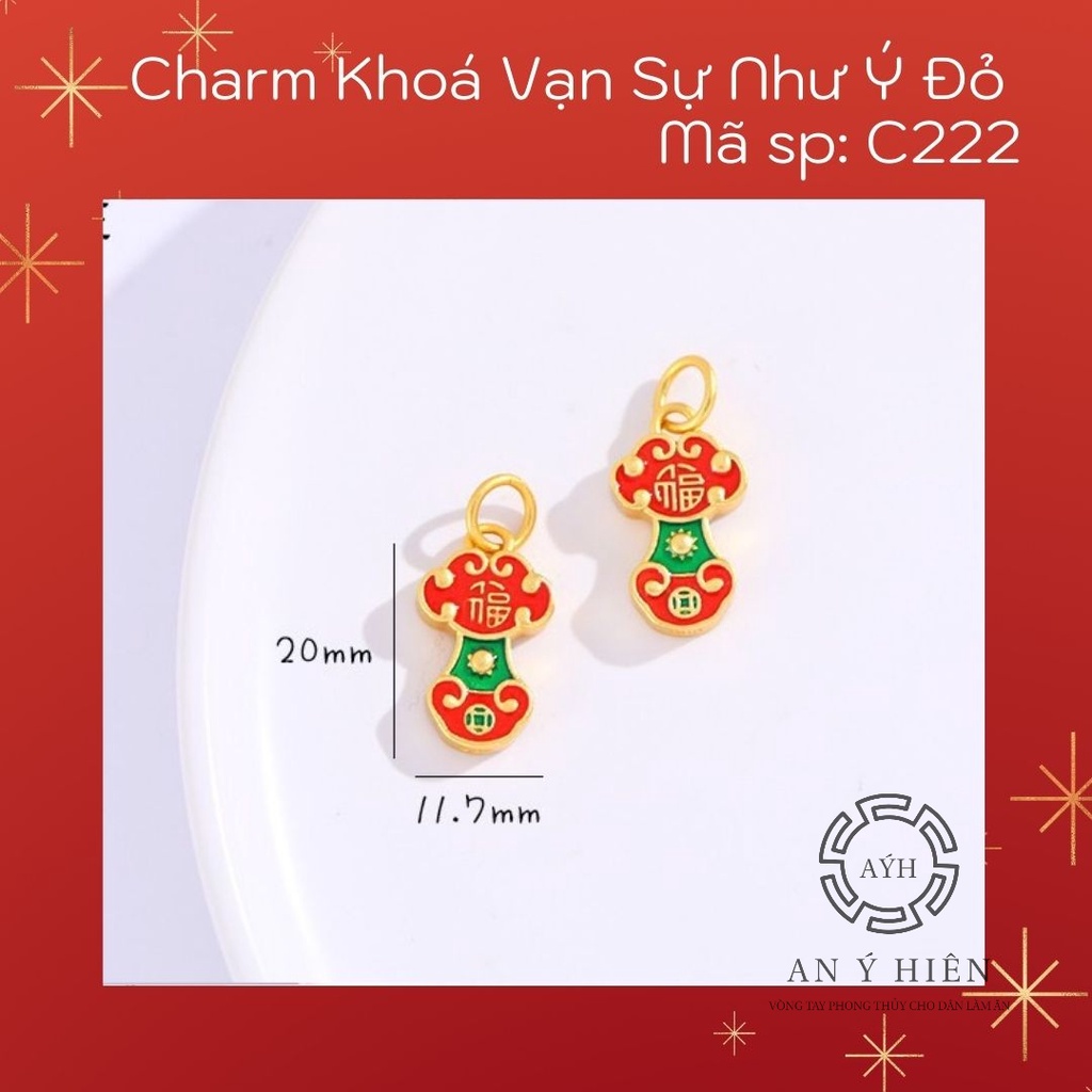 Charm Khóa vạn sự như ý đỏ #C222( An Ý Hiên)