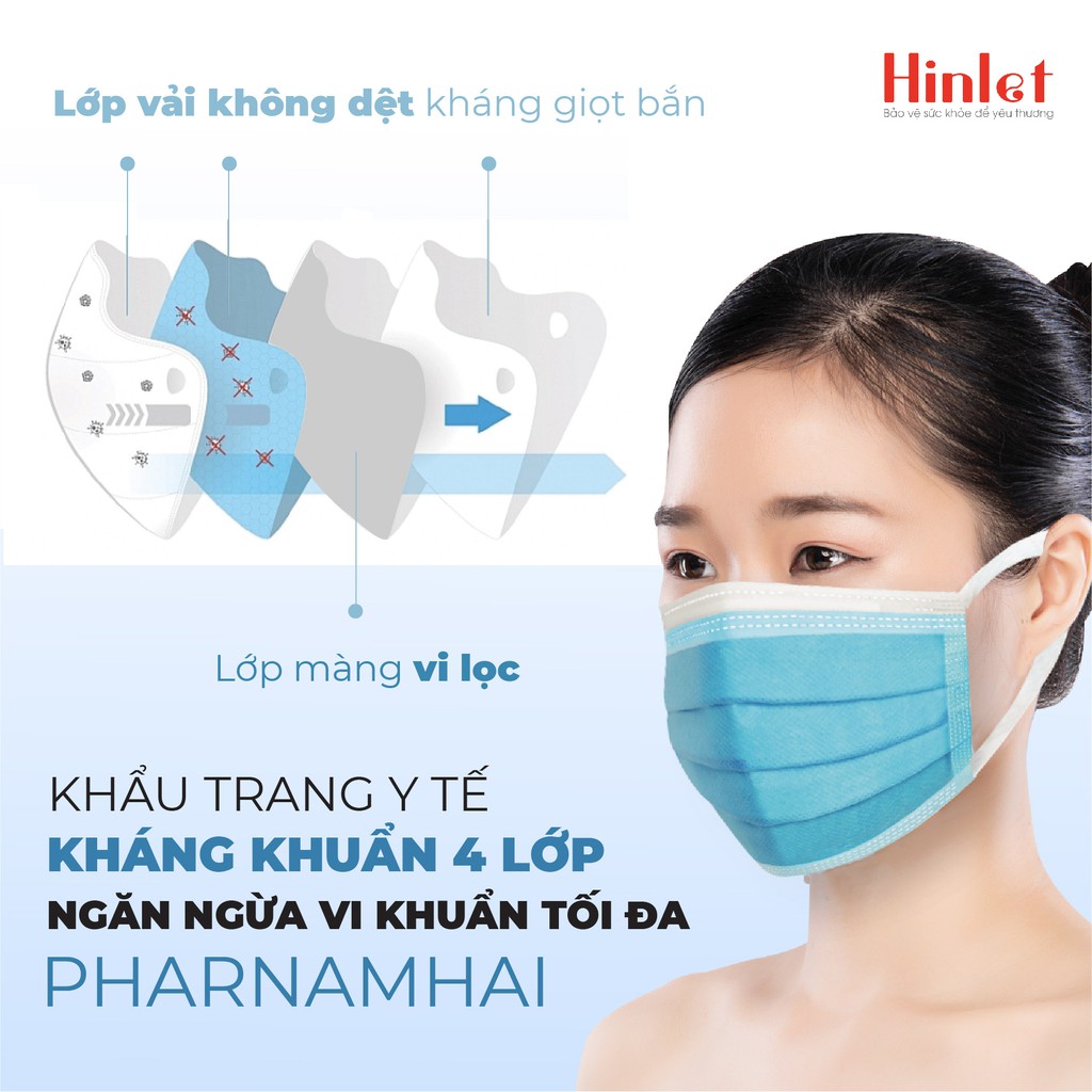 Khẩu trang y tế kháng khuẩn Pharnamhai khẩu trang không dệt