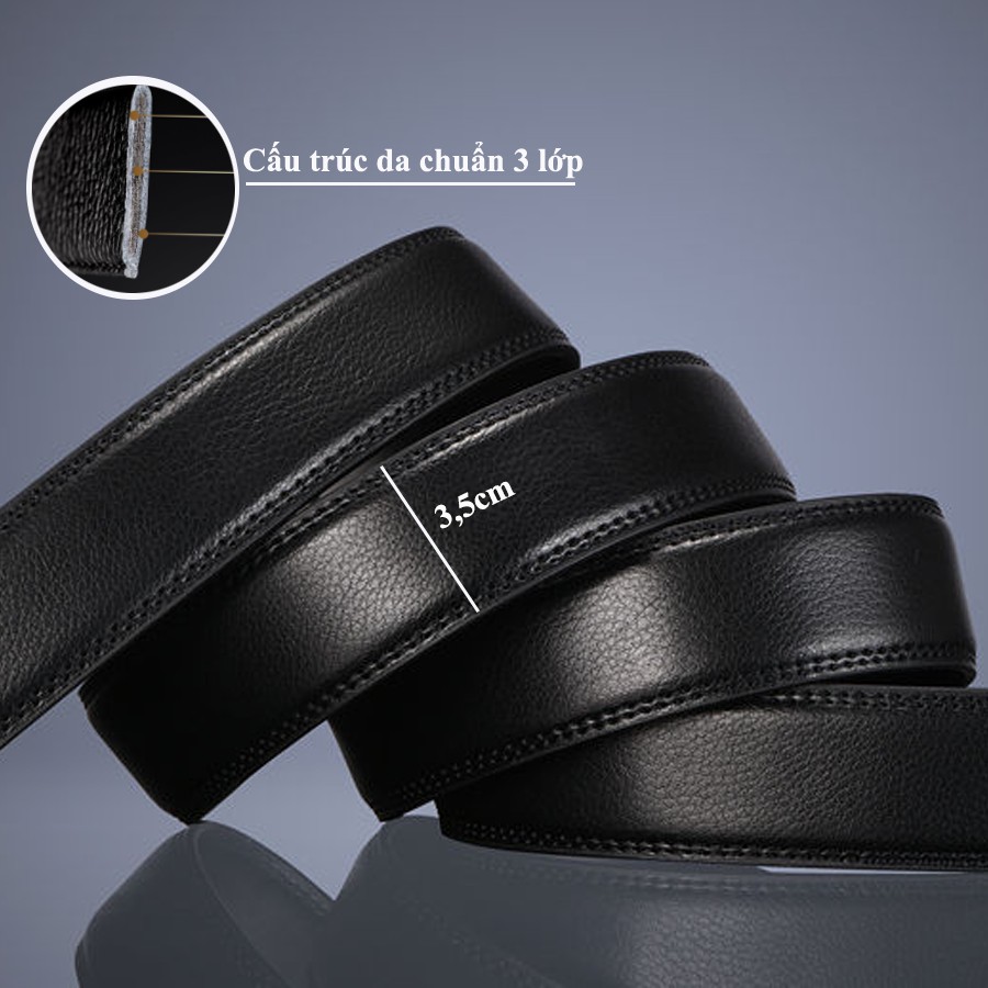 Thắt Lưng, Dây Nịt Da Nam Sv01 Cao Cấp, Khóa Kim Loại Tự động, Bản 3,5cm, Dùng Cho Thời Trang Công Sở,  Mặc Quần Âu