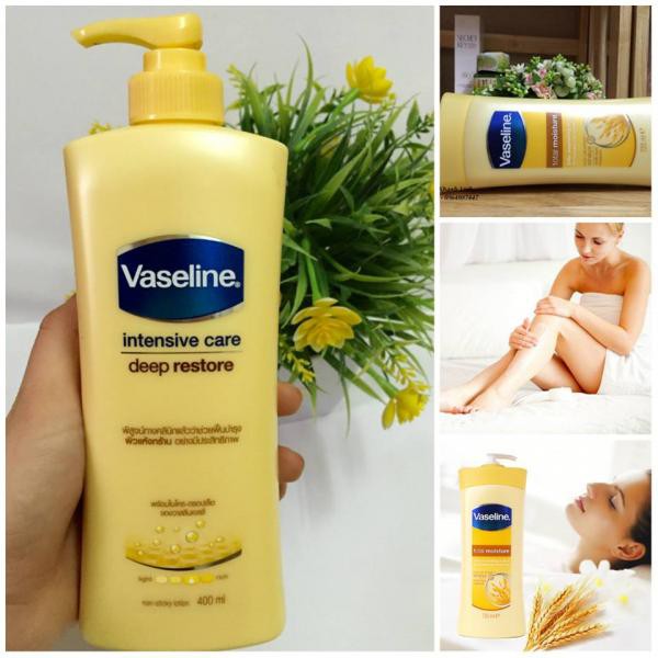 Sữa dưỡng thể trắng da cấp ẩm Vaseline Intensive Care Deep Restore Thái Lan 350ml