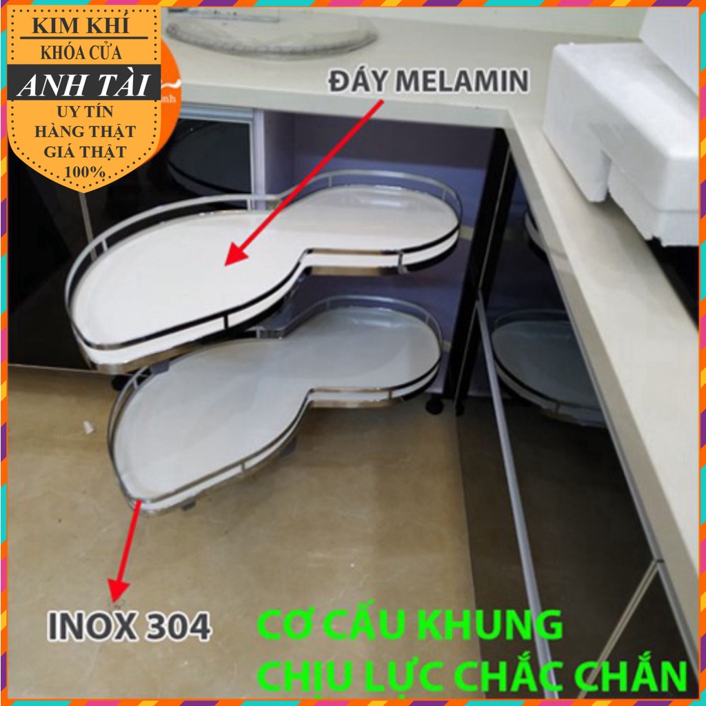 Kệ Góc Liên Hoàn Mâm Xoay Dạng Lá Tủ Bếp Cao Cấp BẢO HÀNH 5 Năm