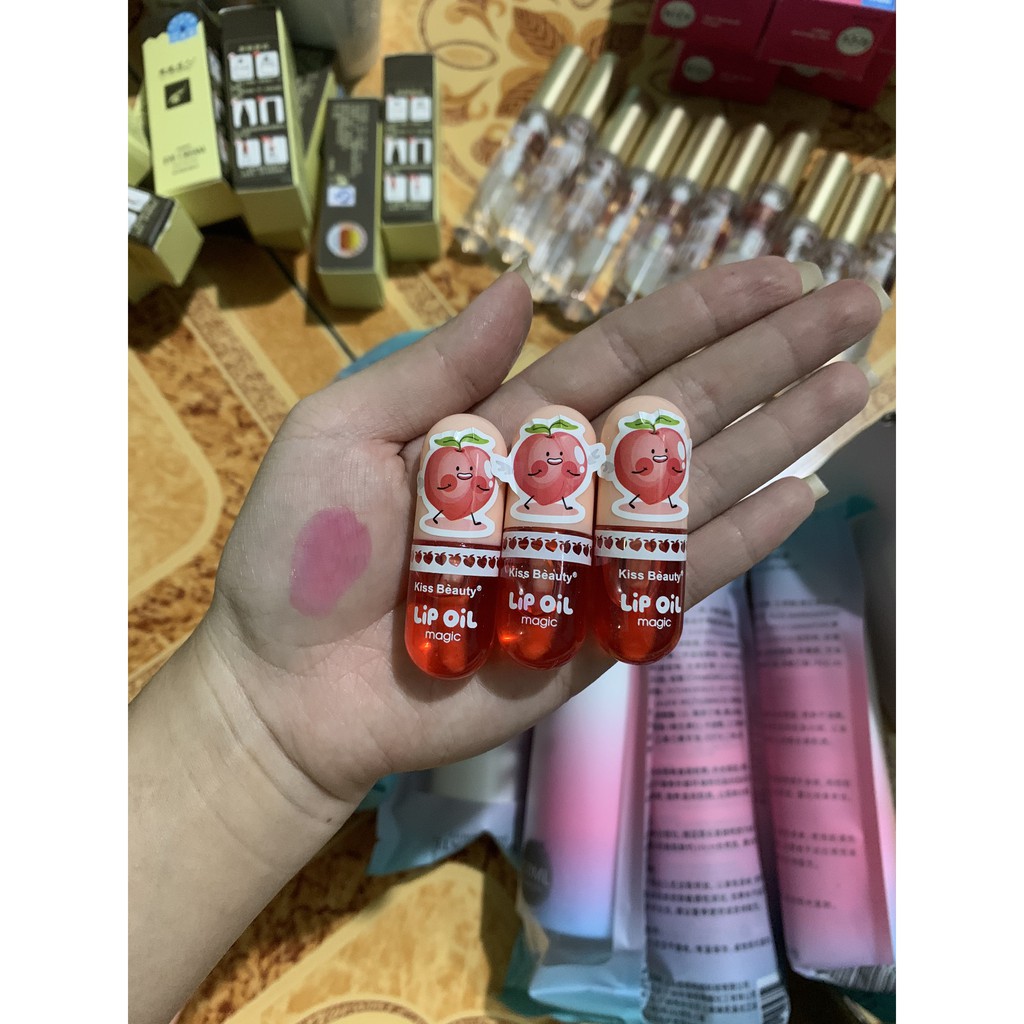 Son bóng môi lip oil mùi đào cute