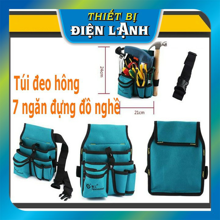 TBTI-Túi đeo hông 7 ngăn đựng đồ nghề của thợ điện chuyên dụng.