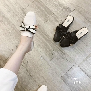 Sục nơ buộc đen trắng sữa da mềm
