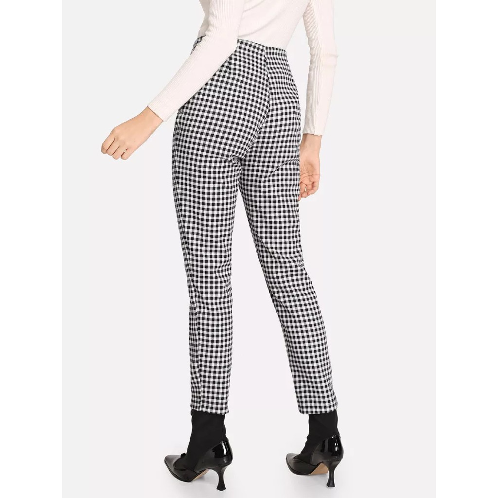 Quần dài lưng cao họa tiết caro thời trang cho nữ | BigBuy360 - bigbuy360.vn