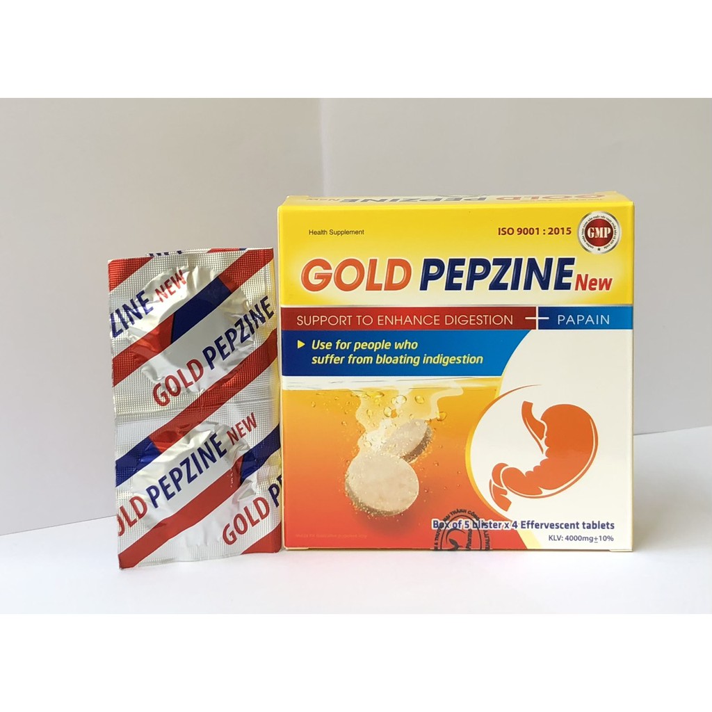 Viên Sủi Tiêu Hóa Gold Pepzine New hộp 20 viên