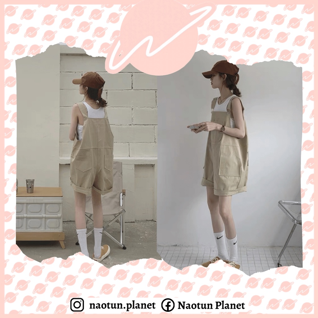 KhaLik Overall - Yếm Đùi (Có Sẵn) Màu Be Hợp Thời Trang Dành Cho Nữ Cực Xinh - Naotun Planet | BigBuy360 - bigbuy360.vn