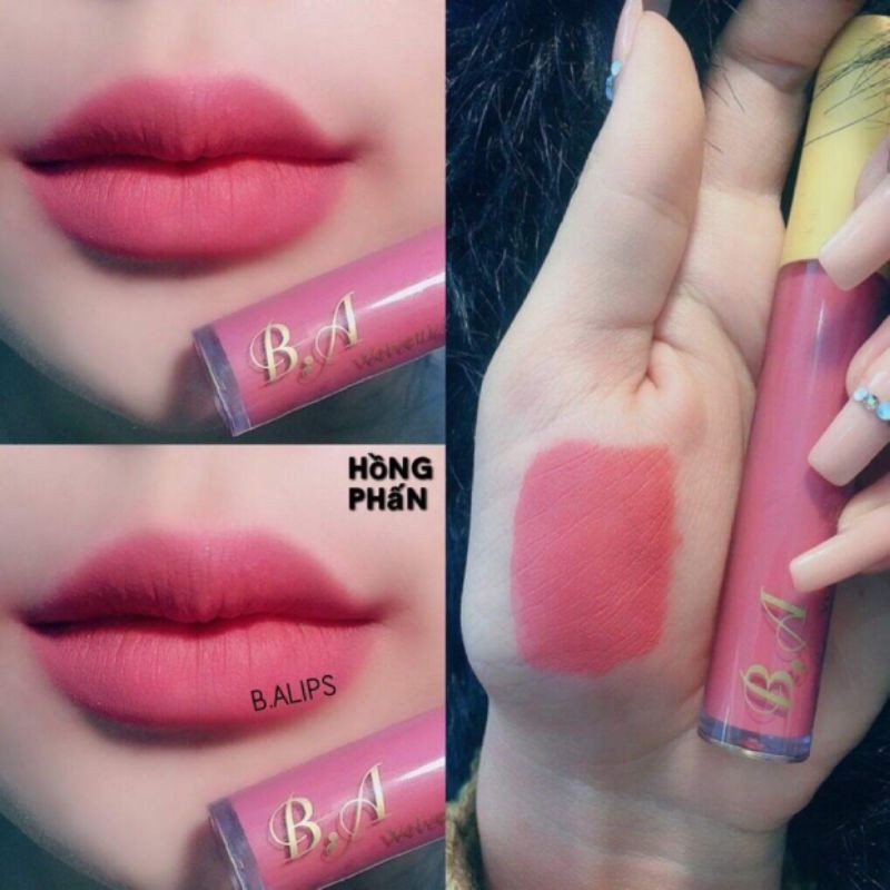 Xinh Lung Linh [Hồng Phấn ]Son Cao Cấp BA velvet Lips 2021 Màu Hồng Phấn