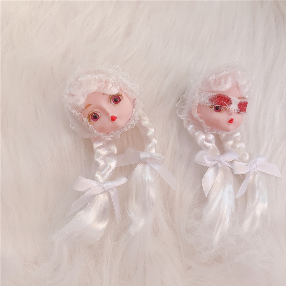 Bad Kẹp Tóc Ren Cài Tóc Hình Đồng Phục JK Kinh Dị Thủ Công Hai Cách Sử Dụng Với Máu