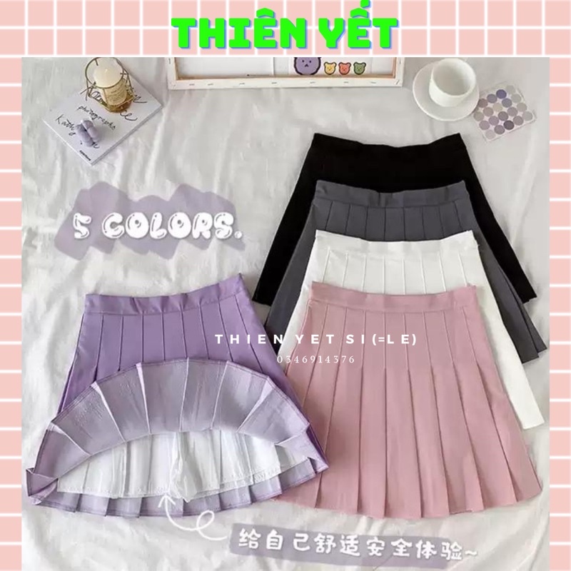 [ 5 COLORS ] Thienyet hot Chân váy tennis xếp ly màu chữ A dáng ngắn có quần trong | BigBuy360 - bigbuy360.vn