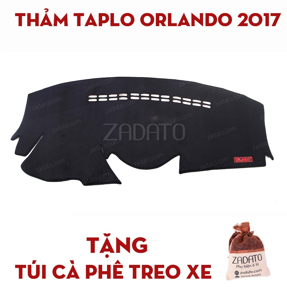 Thảm Taplo Chevrolet Orlando - Thảm Chống Nóng Taplo Lông Cừu - TẶNG: Túi Cafe Treo Xe