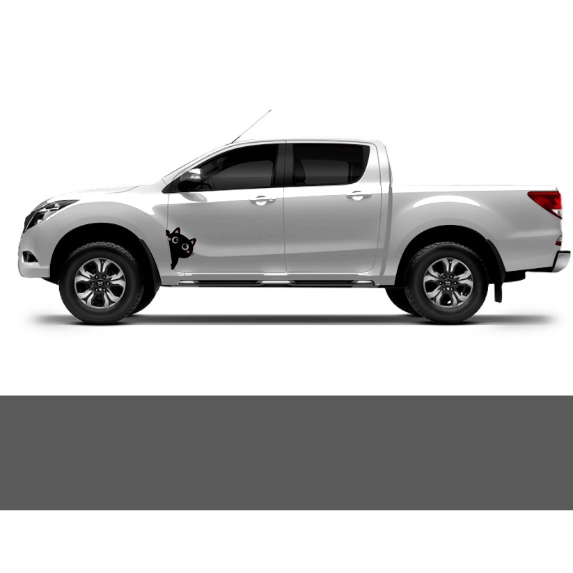 Tem dán xe con mèo ngộ nghĩnh, 1 bộ 2 bên dán nhiều loại xe