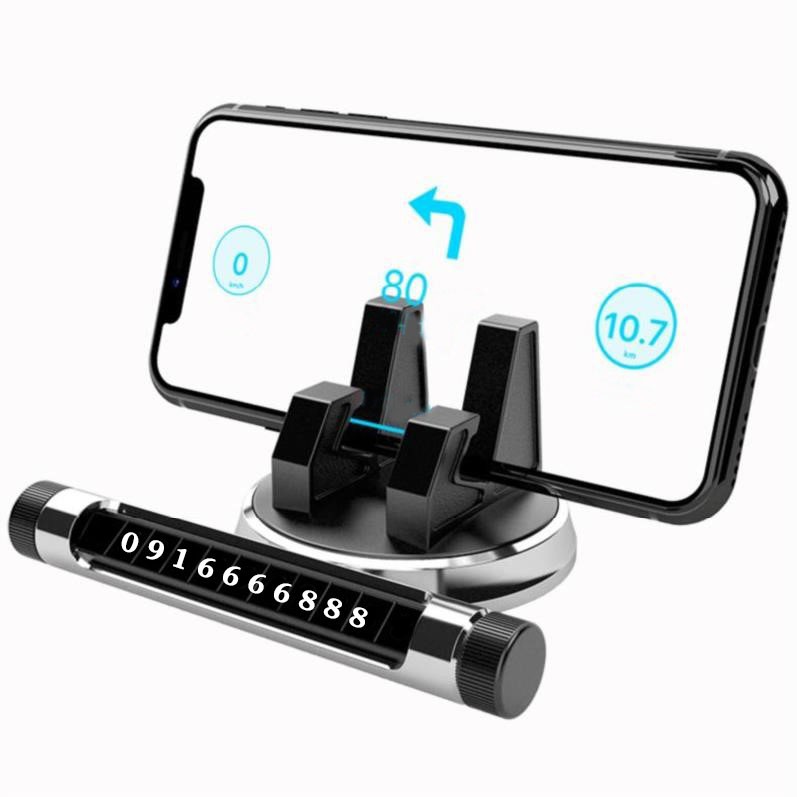 (GIÁ SỐC) Giá Đỡ Điện Thoại Đa Năng Xoay 360 Viền Bạc Titan Cao Cấp Kèm Thẻ Ghi Số Phát Quang Tiện Ích | BigBuy360 - bigbuy360.vn