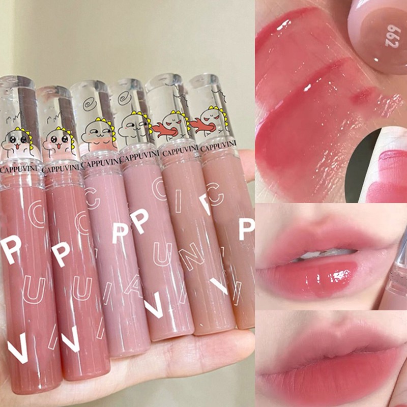 【JINGJIE】Cappuvini Cute Pet Little Dinosaur Lip Glaze Matte Air Lip Mud | BigBuy360 - bigbuy360.vn