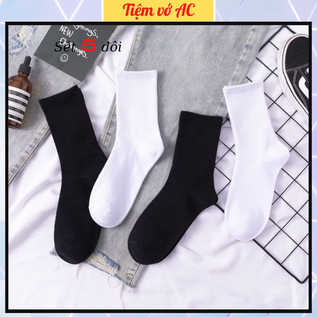 Tất nữ sét 10 đôi, Vớ nữ 2 màu đen trắng - T09