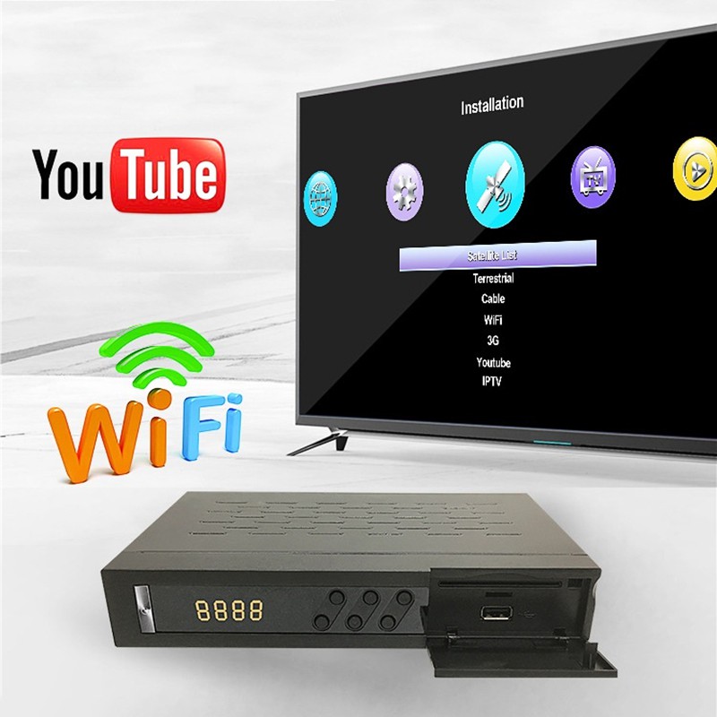 Bộ giải mã sóng thu tín hiệu mặt đất kỹ thuật số full HD YouTube WIFI SUPER MAX TG-HD16 cho TV