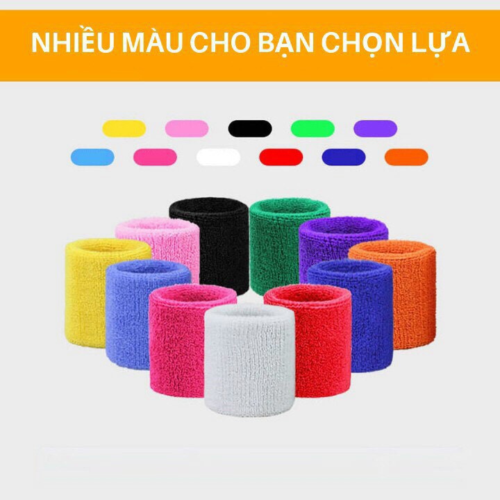 Băng Cổ Tay Thể Thao, Chặn Mồ Hôi Cổ Tay Aolikes Chất Liệu Cotton Mềm Mại Thấm Hút Nhanh