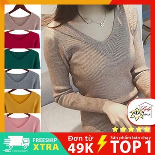 Áo len dệt kim , áo len tay dài dáng ôm dài tay