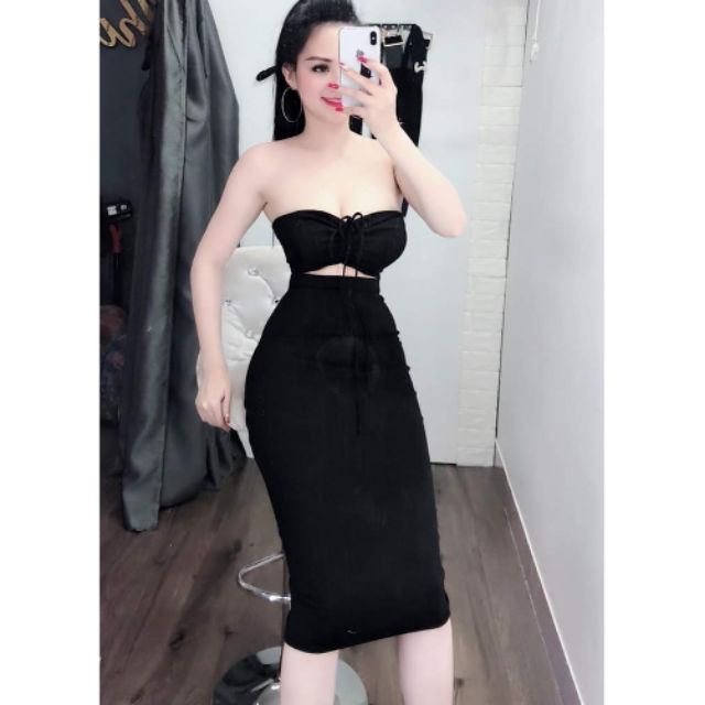 Đầm body cúp ngực rút dây