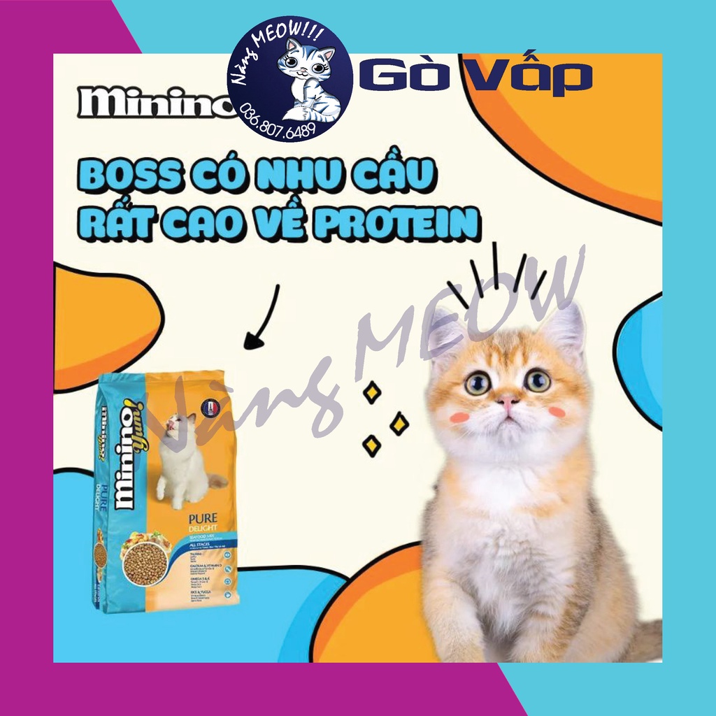 Hạt MININO YUM 1.5kg thức ăn mèo vị hải sản - NÀNG MEOW