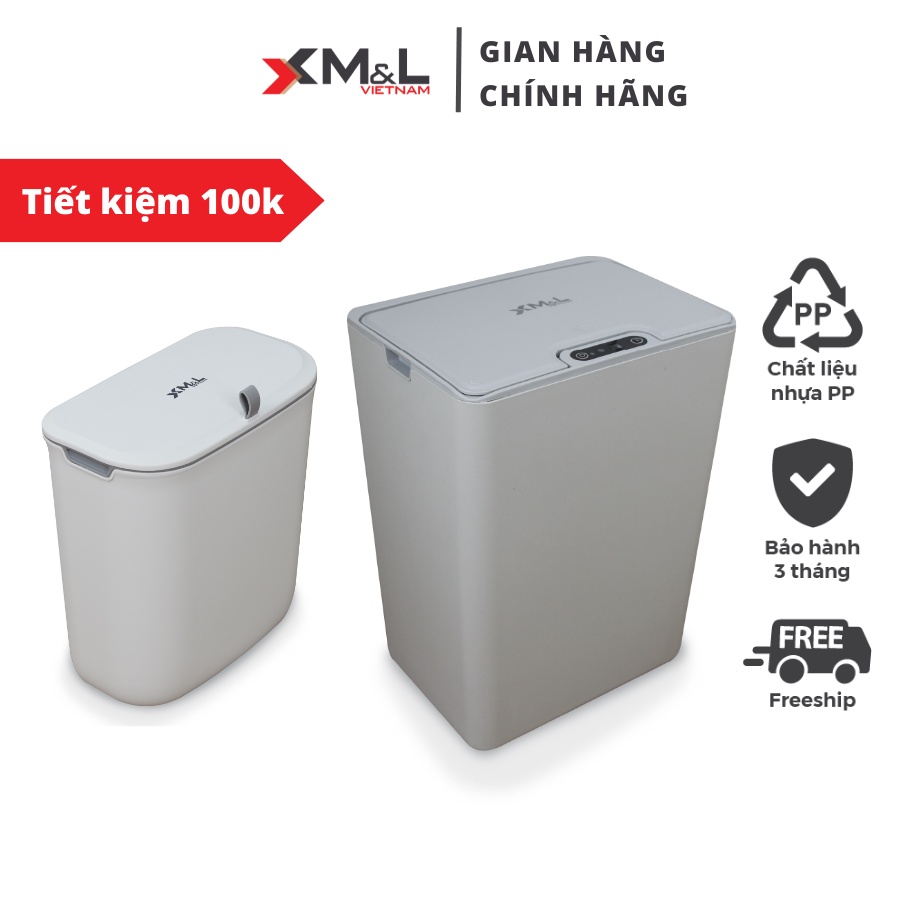 Combo Thùng rác 3 chế độ Thông minh FH-2-15 Lít + Thùng rác treo nhà bếp M&amp;L 7 Lít