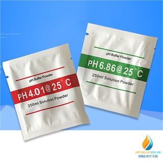 Gói bột hiệu chuẩn PH bút đo PH, 250ml điểm PH 4.01 và 6.86 nhiệt độ 25 độ C