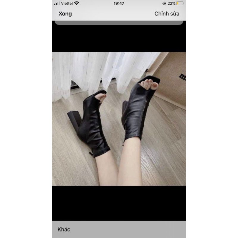 BOOT NỮ XỎ NGÓN GÓT VUÔNG 7P CỰC CHẤT HÀNG L1 ẢNH THẬT 1000% | BigBuy360 - bigbuy360.vn