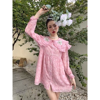 ORDER - Váy hoa cổ bèo cách điệu tiểu thư